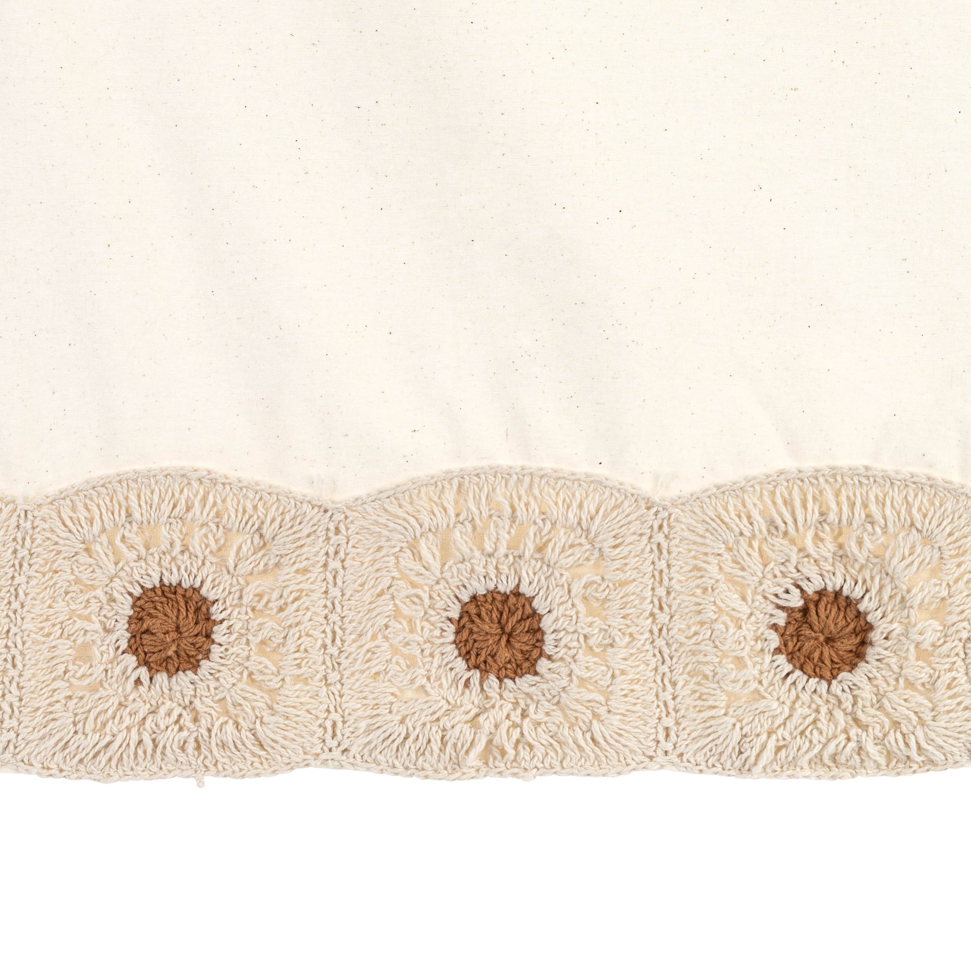 Crane Baby Charlie Farmhouse Crochet Baby Crib Skirt - Beige- Bambi Baby