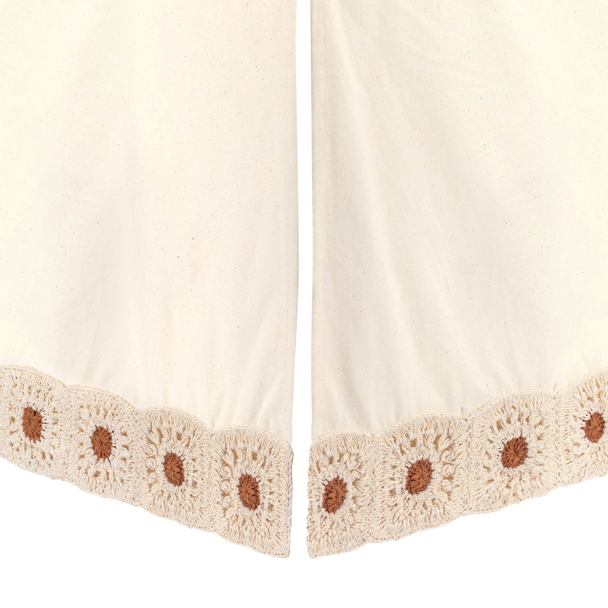 Crane Baby Charlie Farmhouse Crochet Baby Crib Skirt - Beige- Bambi Baby