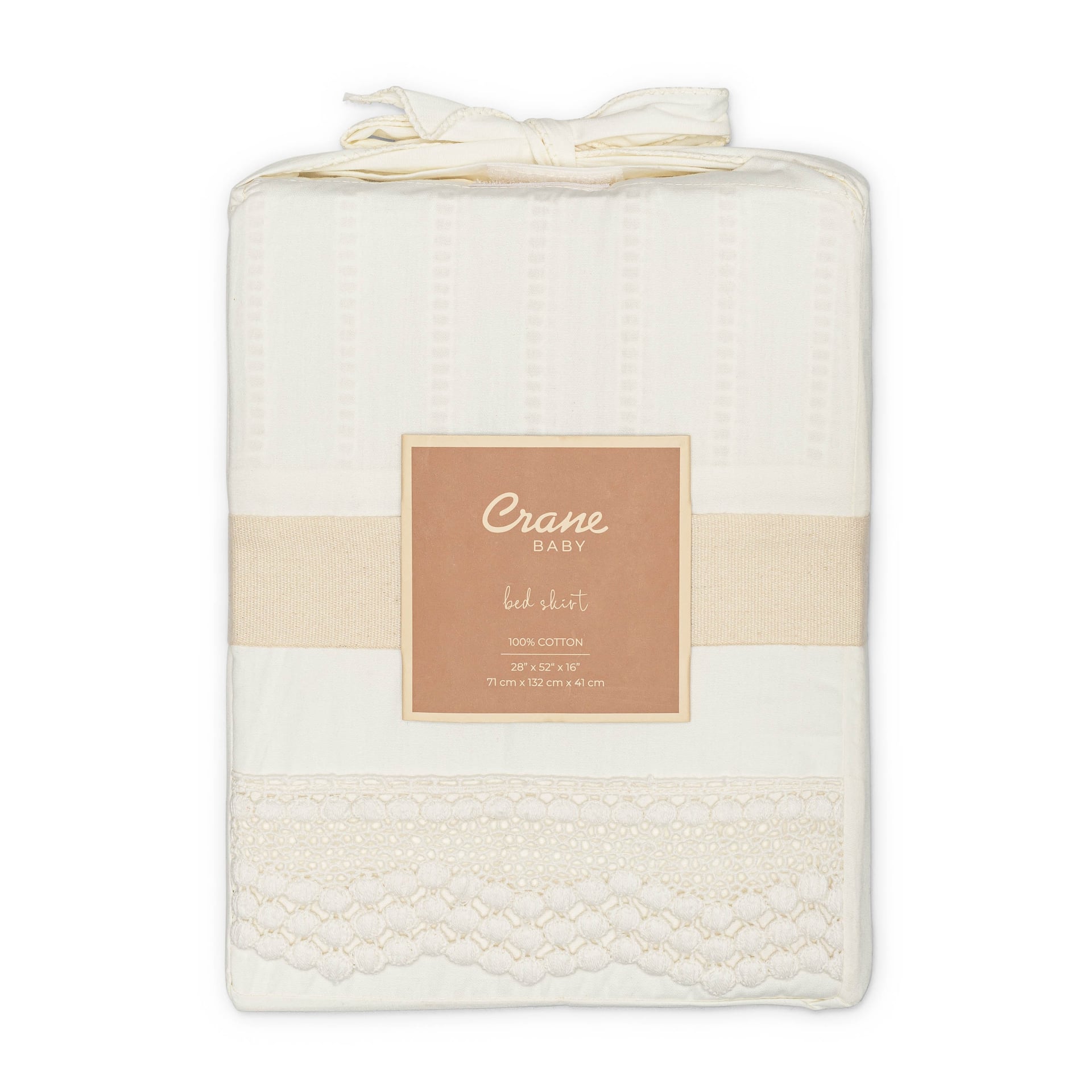 Crane Baby Off-White Lace Scallop Crib Skirt- Bambi Baby
