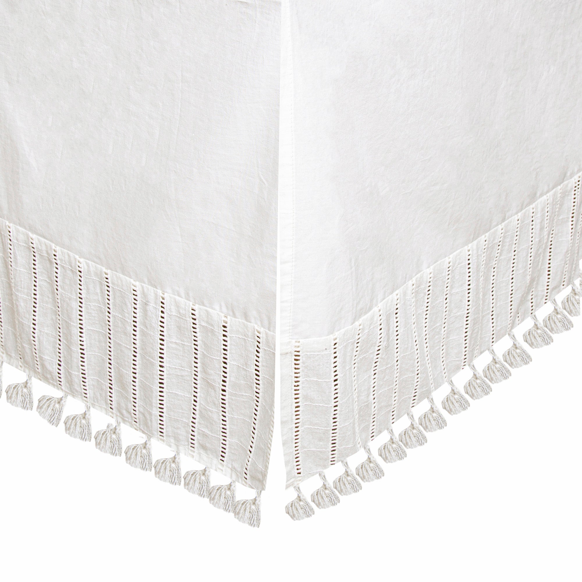 Crane Baby Off-White Boho Crib Skirt - White- Bambi Baby
