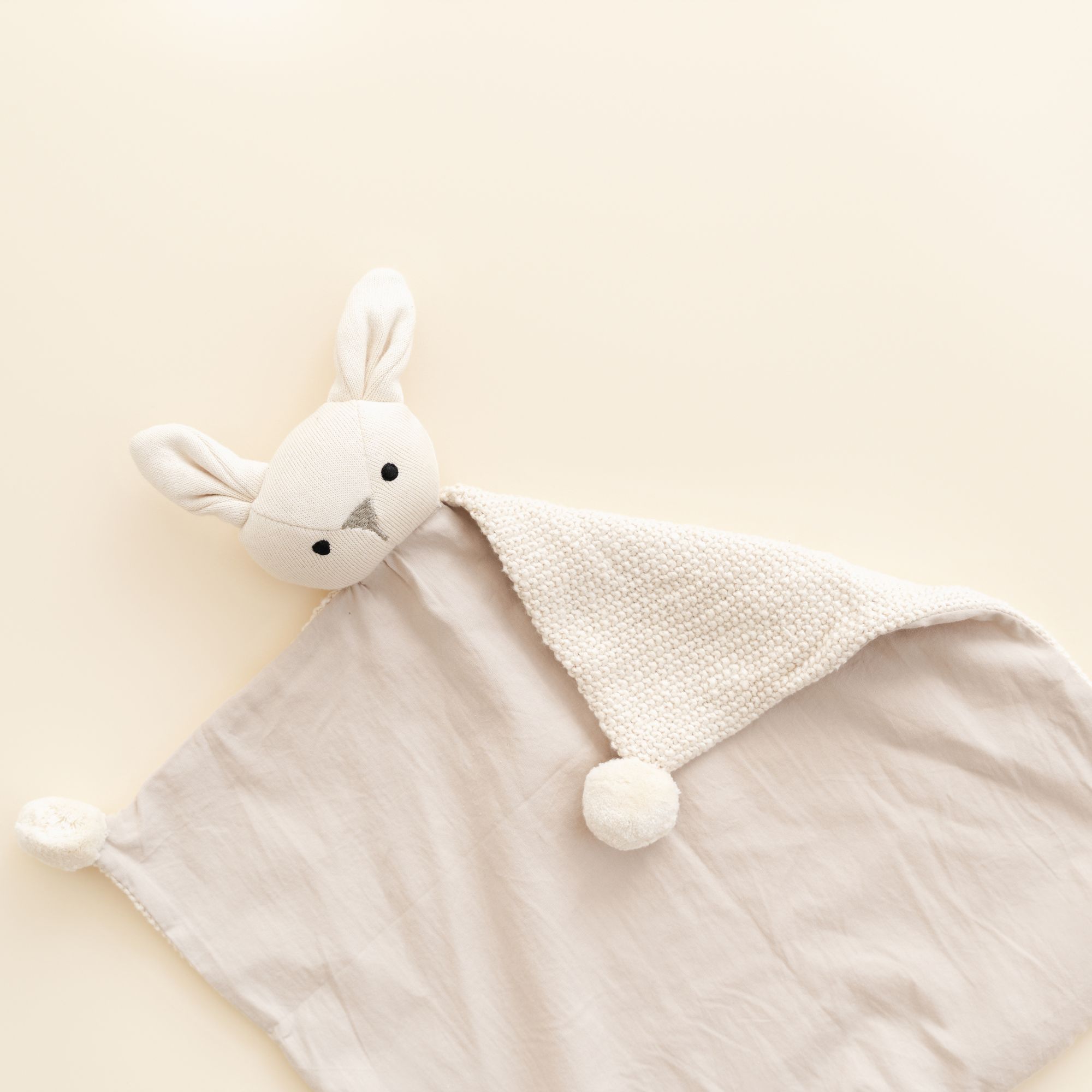Crane Baby Avery Organic Cotton Baby Lovey Blanket - Ollie The Bunny- Bambi Baby