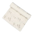 Crane Baby Avery Organic Cotton Bunny Single Swaddle - White - Bambi Baby