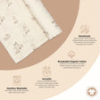 Crane Baby Avery Organic Cotton Bunny Single Swaddle - White - Bambi Baby