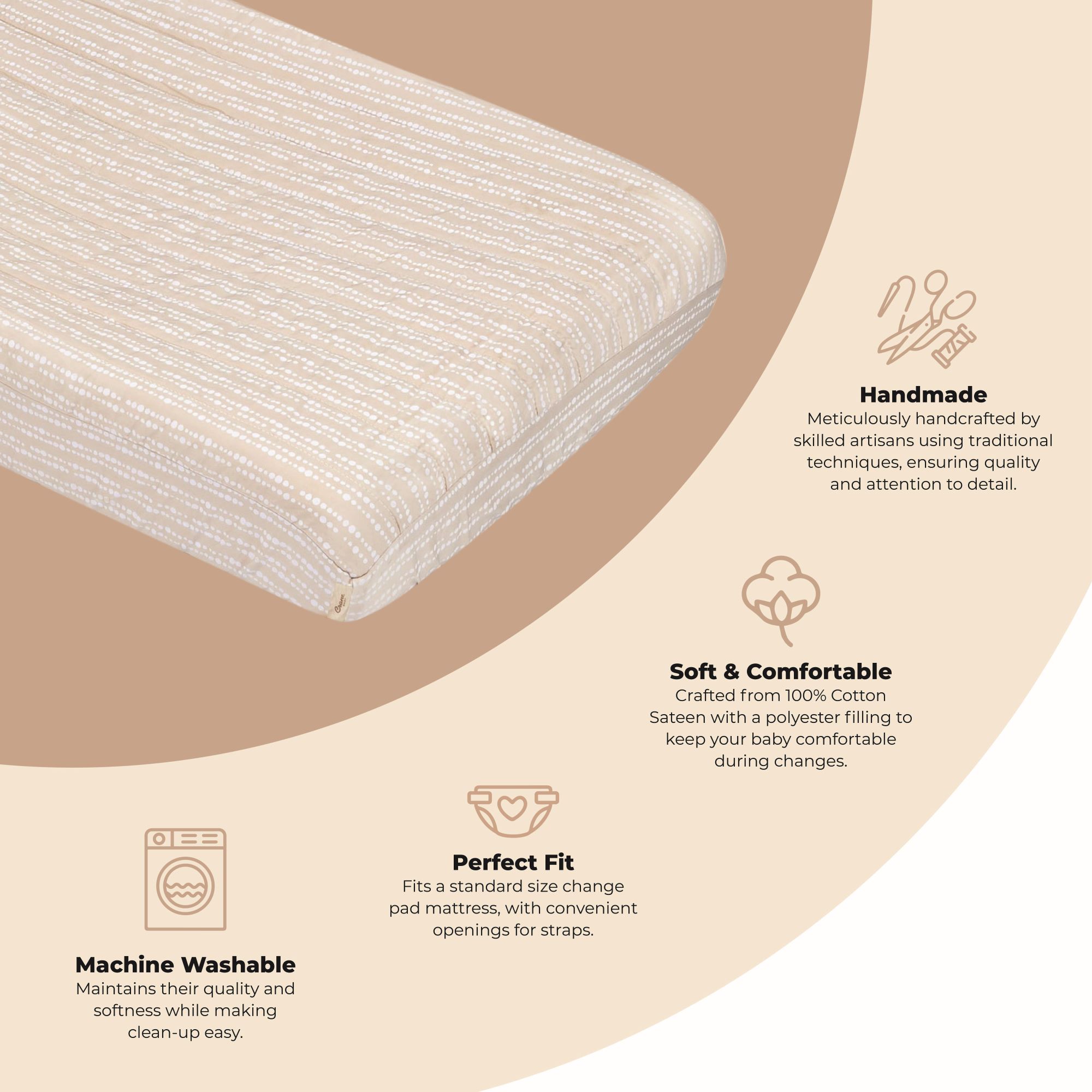 Crane Baby Cove Quilted Change Pad Cover- Bambi Baby