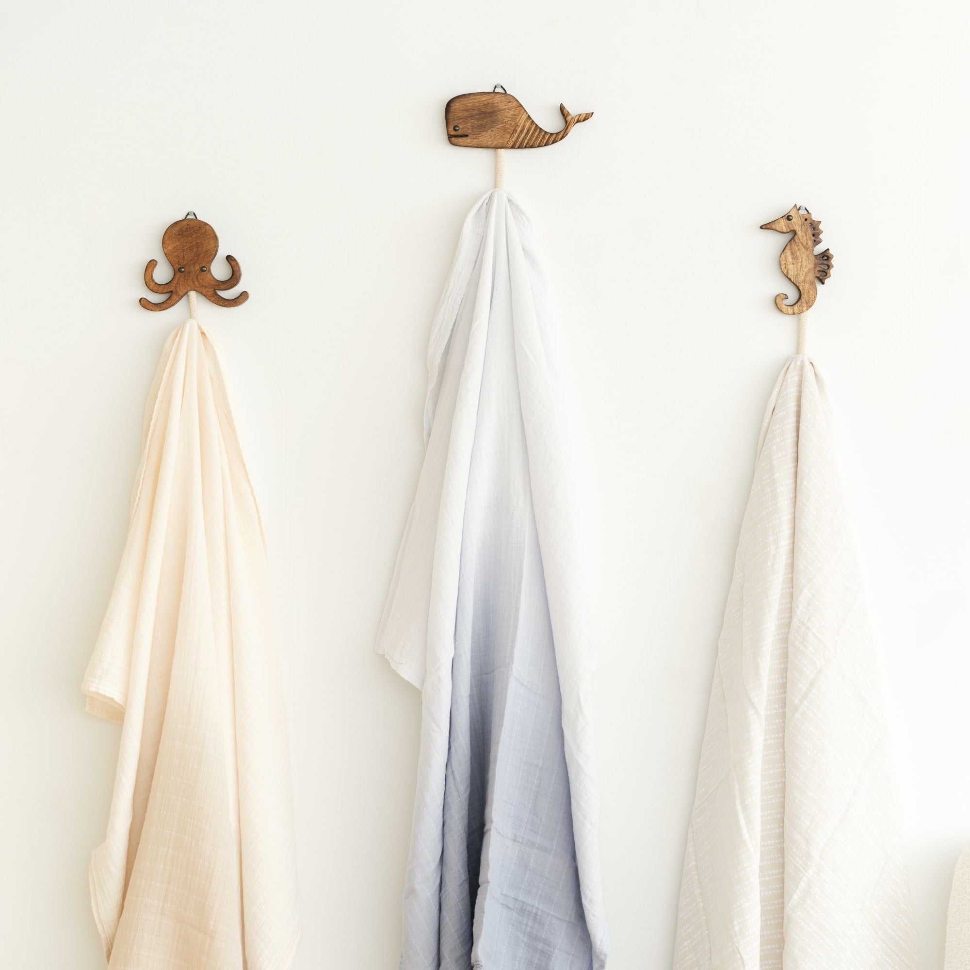Crane Baby Cove 4-pc. Coastal Wooden Nursery Wall Hooks- Bambi Baby