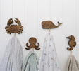 Crane Baby Cove 4-pc. Coastal Wooden Nursery Wall Hooks - Bambi Baby
