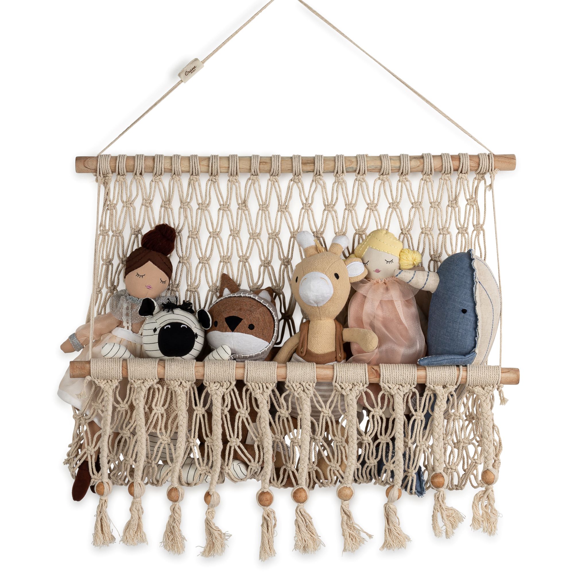 Crane Baby Willow Hanging Macrame Basket Storage- Bambi Baby