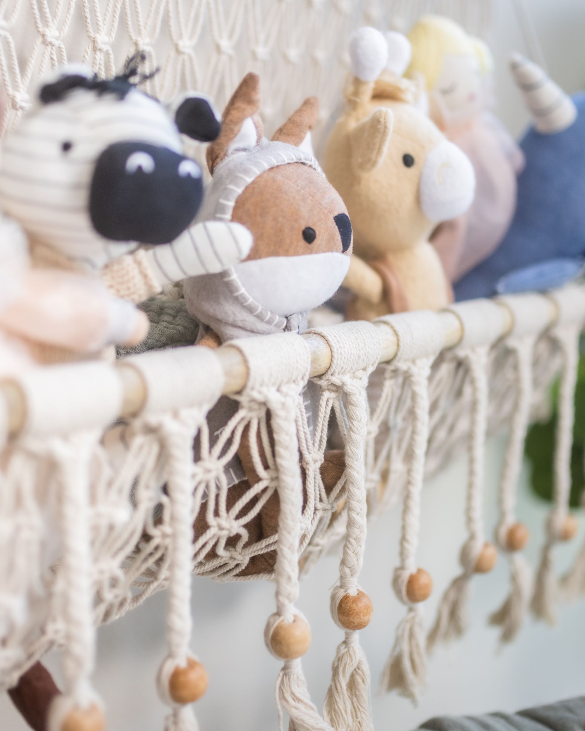 Crane Baby Willow Hanging Macrame Basket Storage- Bambi Baby