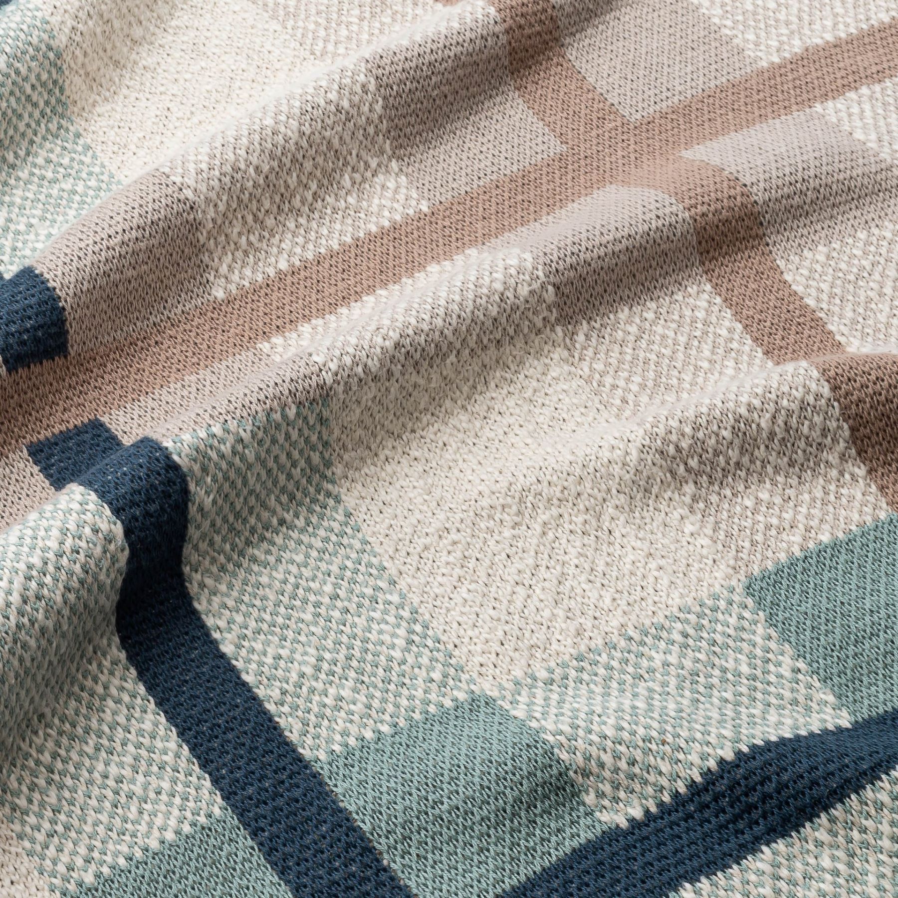 Crane Baby Charlie Farmhouse Knitted Plaid Baby Blanket - Beige- Bambi Baby