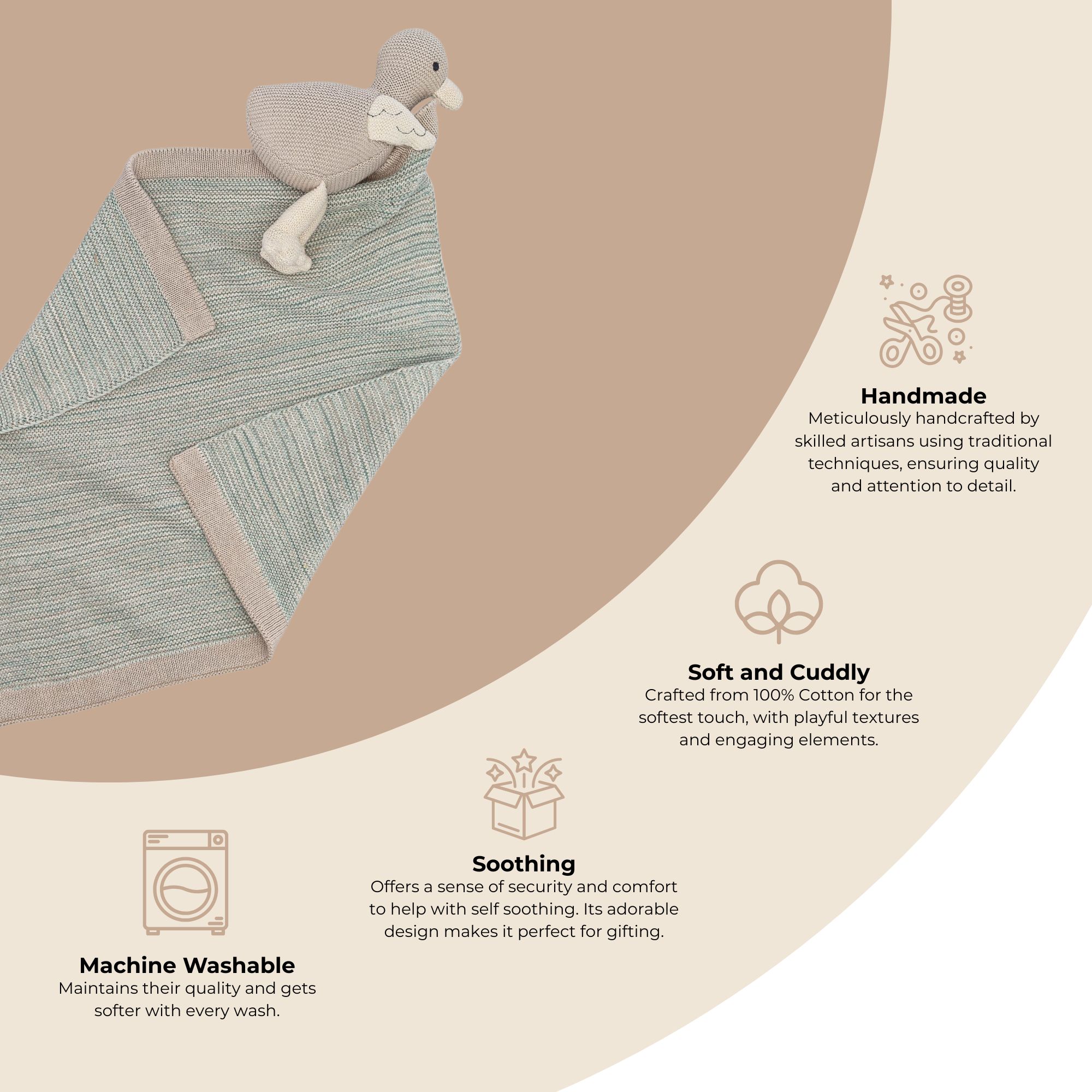 Crane Baby Georgie Goose Baby Lovie Security Blanket- Bambi Baby