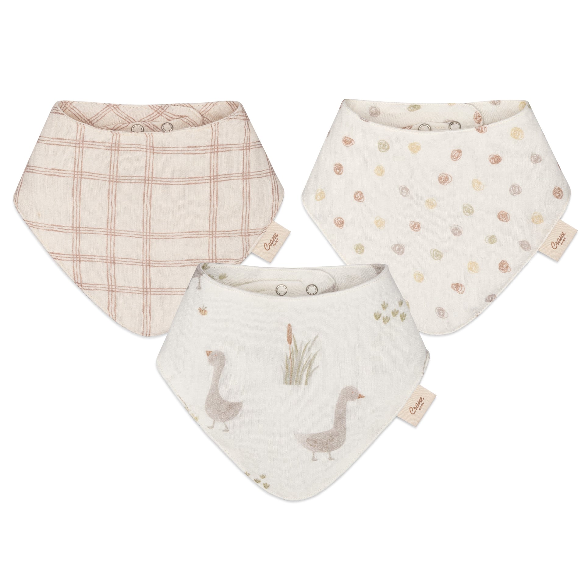 Crane Baby 3-pc Bib Set- Bambi Baby