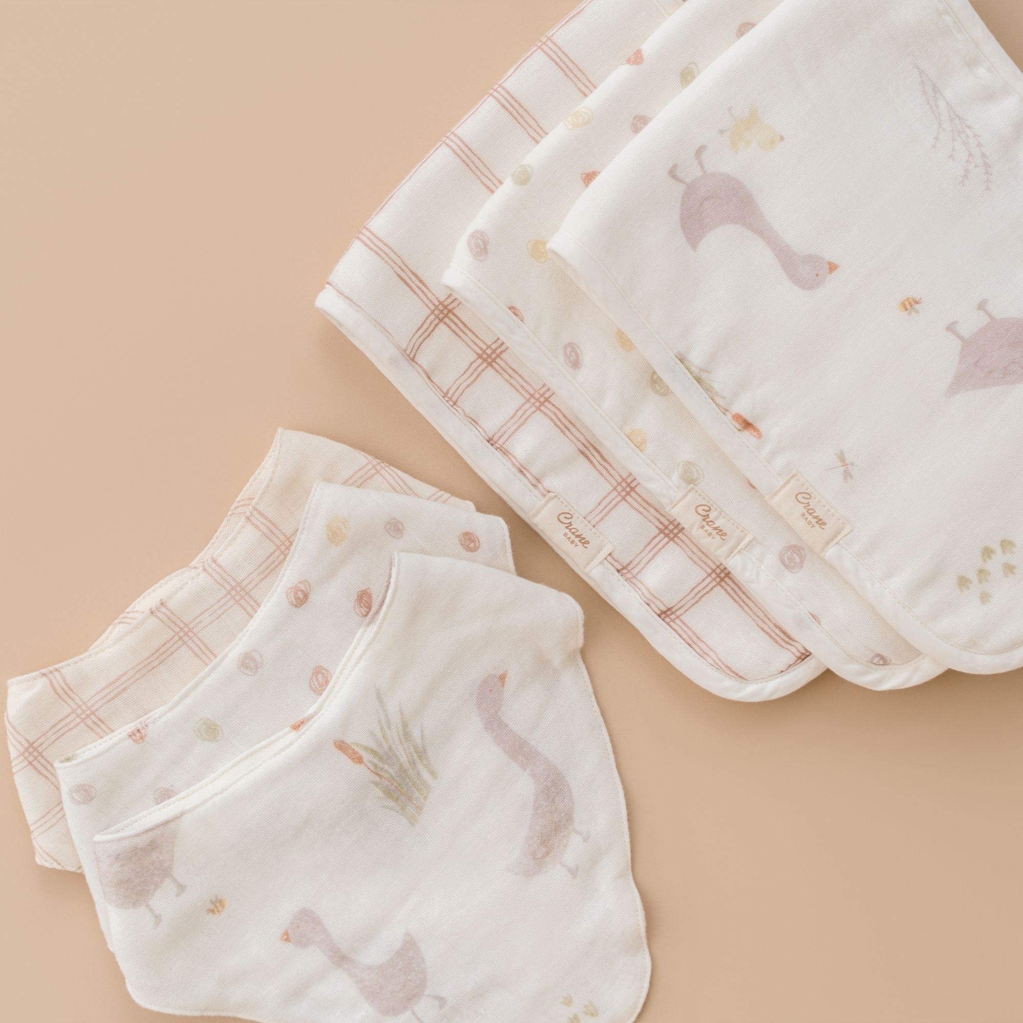 Crane Baby 3-pc Bib Set- Bambi Baby