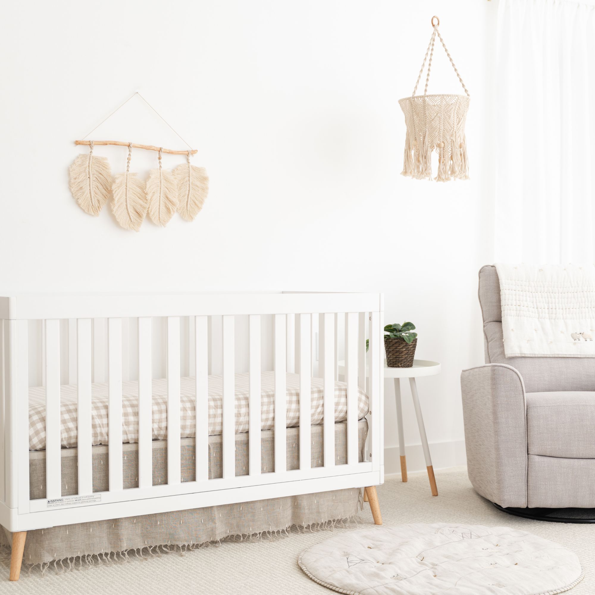 Crane Baby Charlie Farmhouse Macrame Nursery Ceiling Hanging - Beige- Bambi Baby