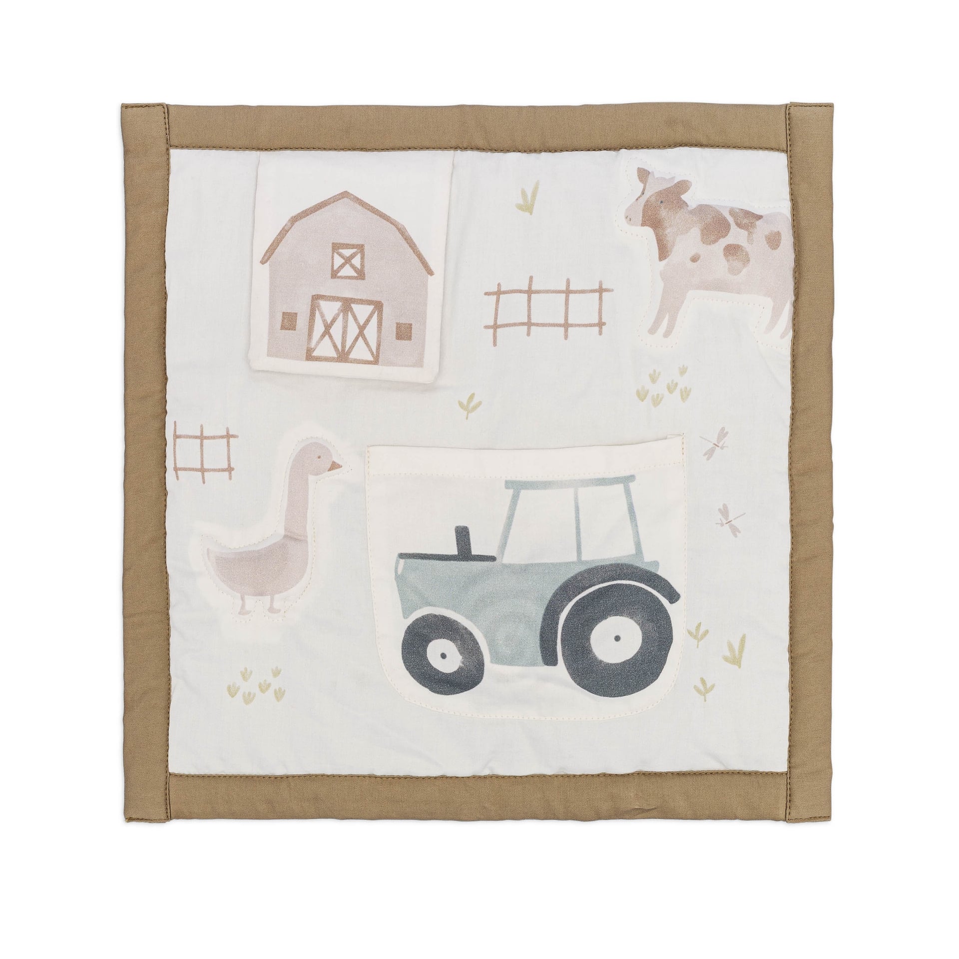 Crane Baby Charlie Farmhouse Baby Activity Travel Play Mat - Beige- Bambi Baby