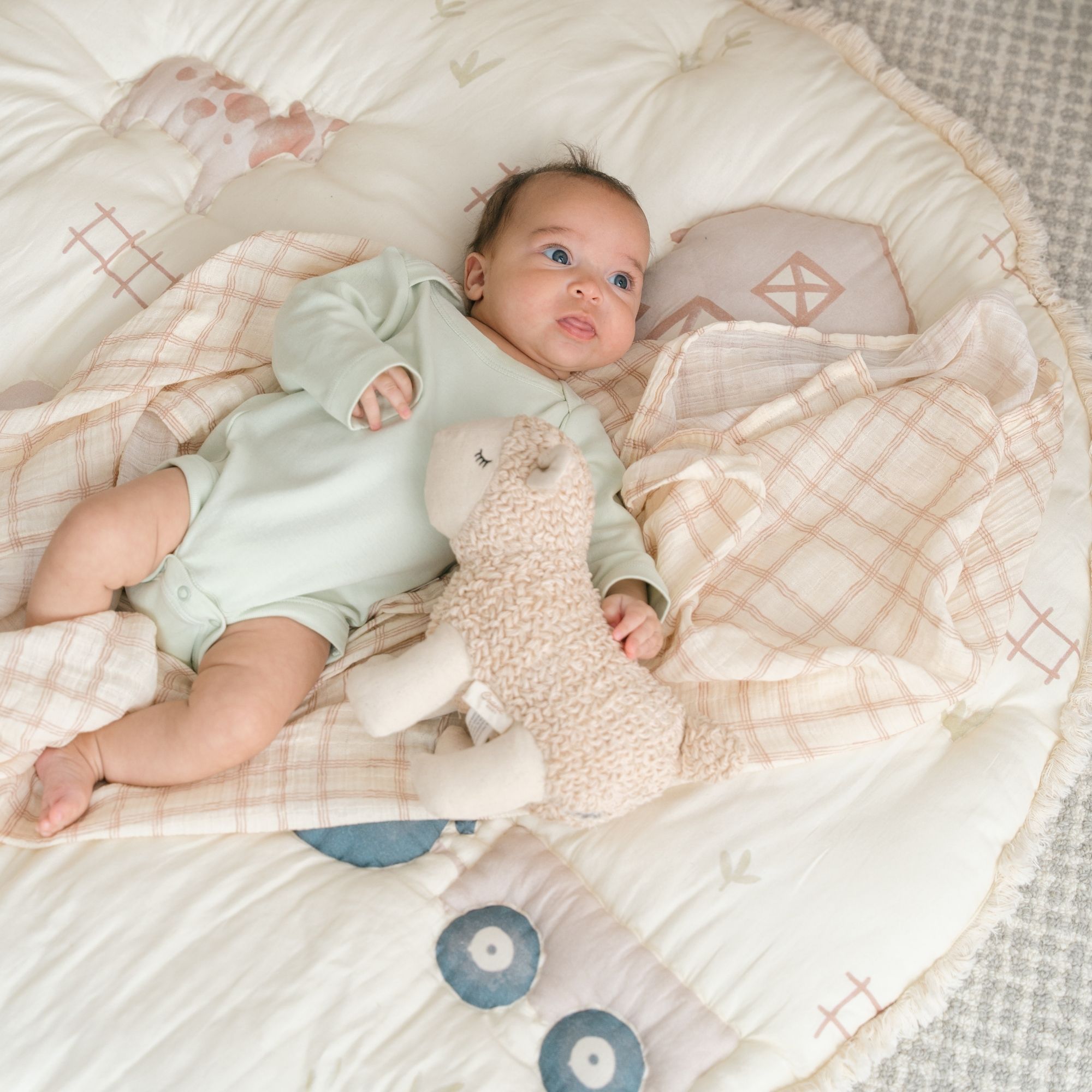 Crane Baby Leslie Lamb Plush Stuffed Animal Toy- Bambi Baby