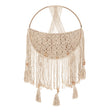 Crane Baby Charlie Farmhouse Macrame Boho Toy Storage Basket with Tassels - Beige - Bambi Baby
