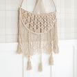 Crane Baby Charlie Farmhouse Macrame Boho Toy Storage Basket with Tassels - Beige - Bambi Baby