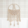 Crane Baby Charlie Farmhouse Macrame Boho Toy Storage Basket with Tassels - Beige - Bambi Baby