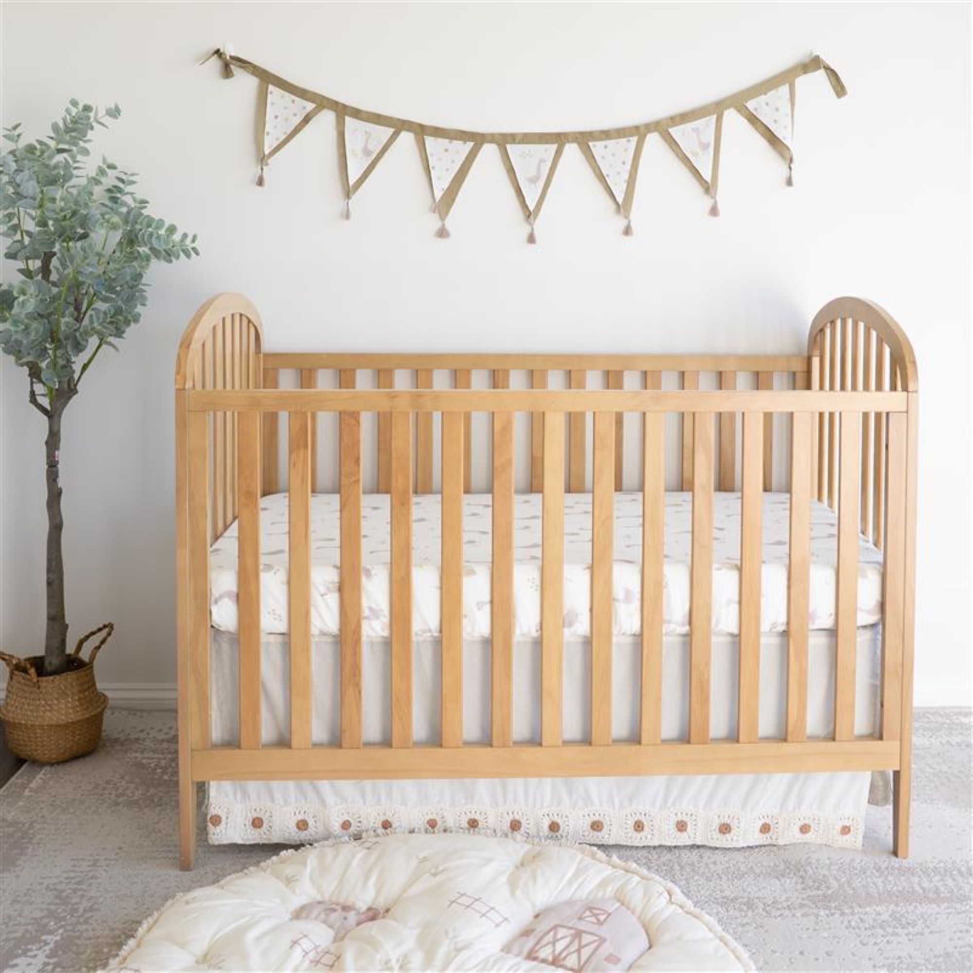 Crane Baby Charlie Farmhouse Nursery Garland Decor - Beige- Bambi Baby
