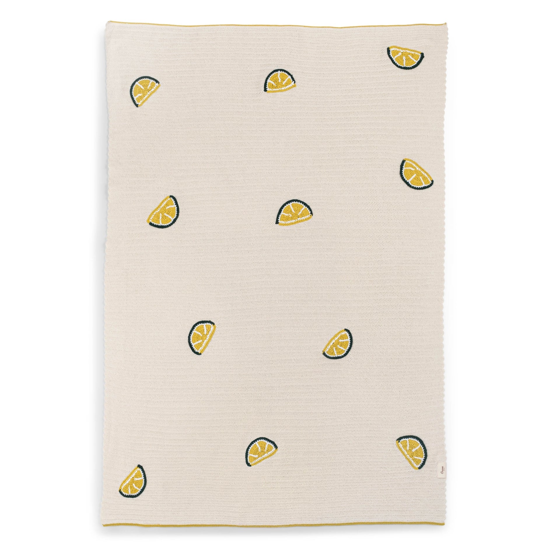 Crane Baby Clementine Lemon Embroidered Knit Baby Blanket- Bambi Baby
