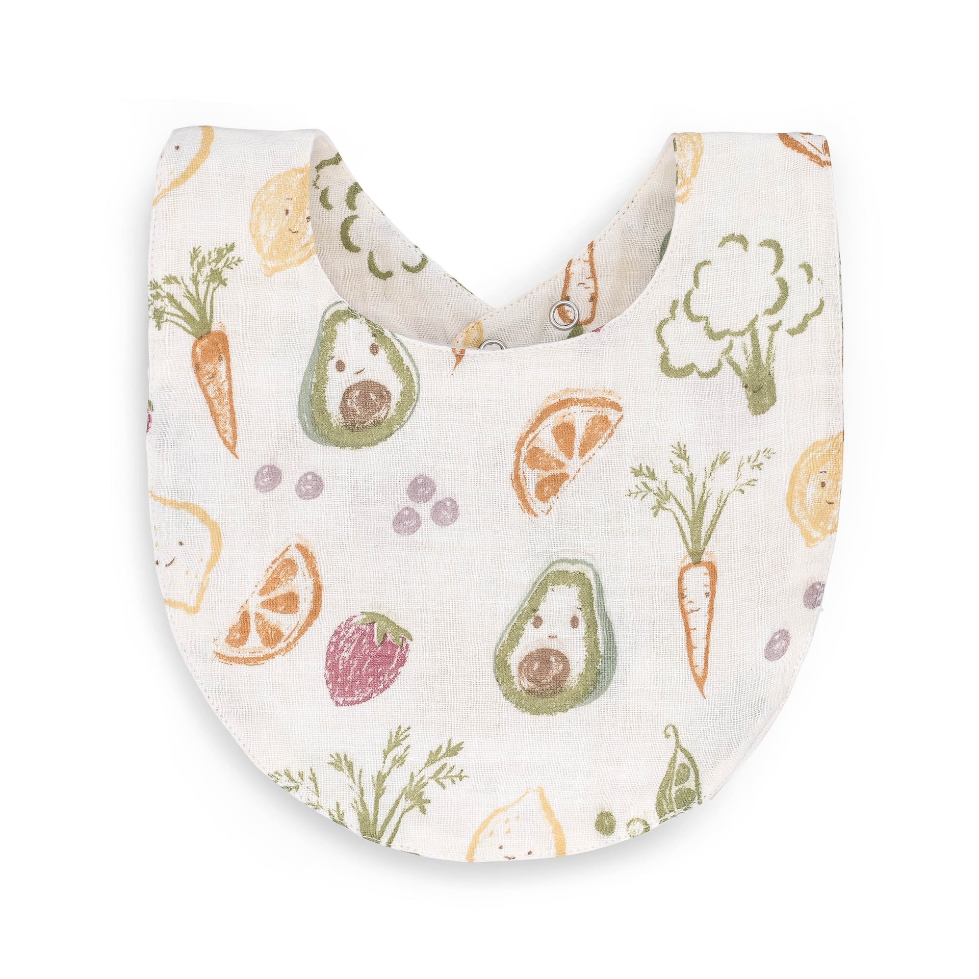 Crane Baby Clementine Fruit & Veggie Cotton Bandana Baby Bib (3 Pack)- Bambi Baby