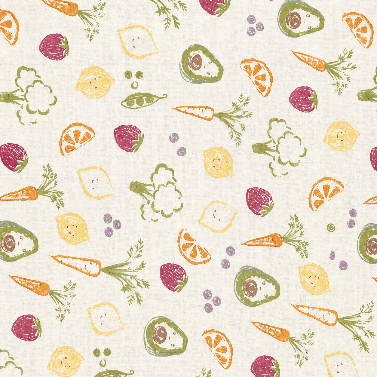 Crane Baby Clementine Fruits & Veggies Cotton Bassinet Sheet- Bambi Baby