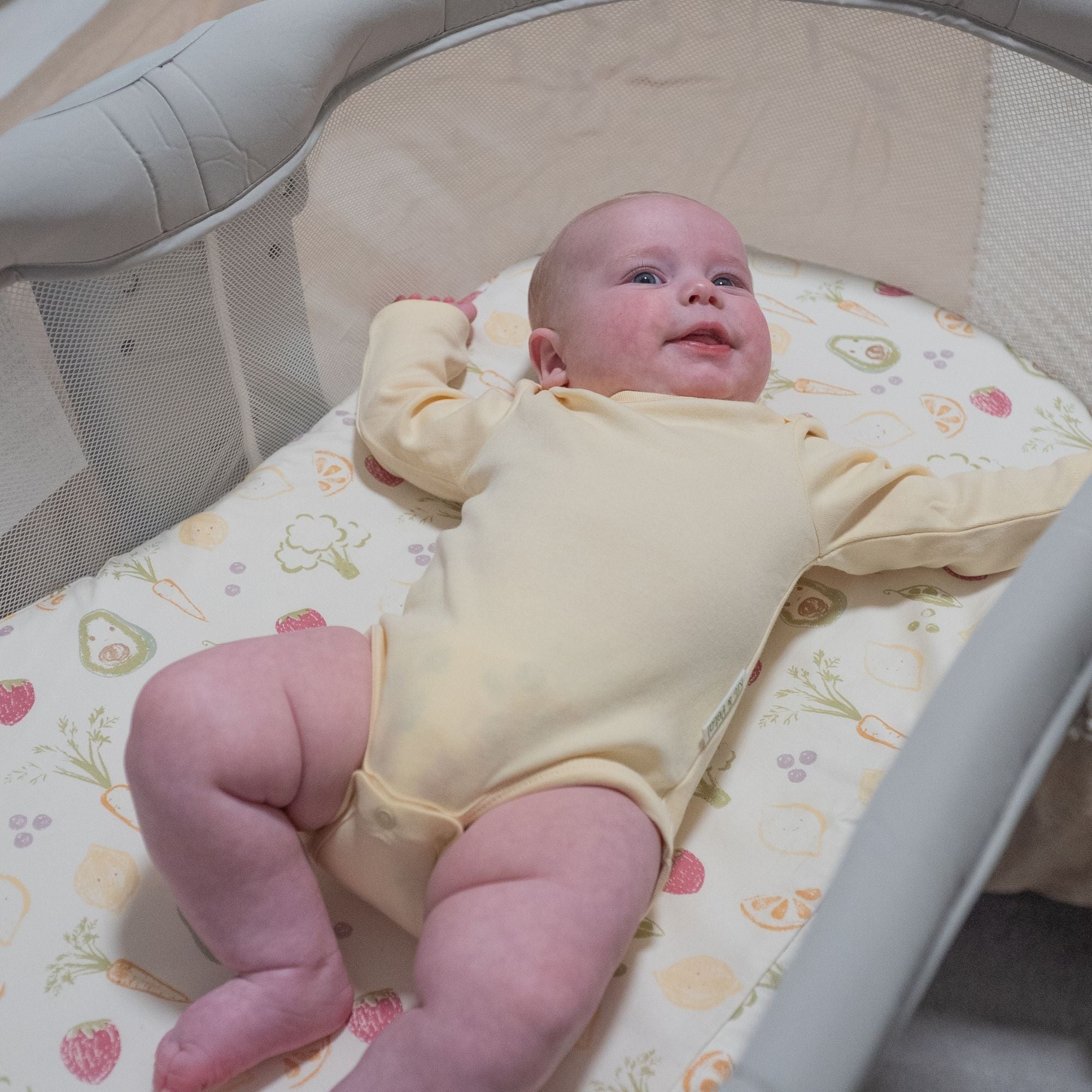 Crane Baby Clementine Fruits & Veggies Cotton Bassinet Sheet- Bambi Baby