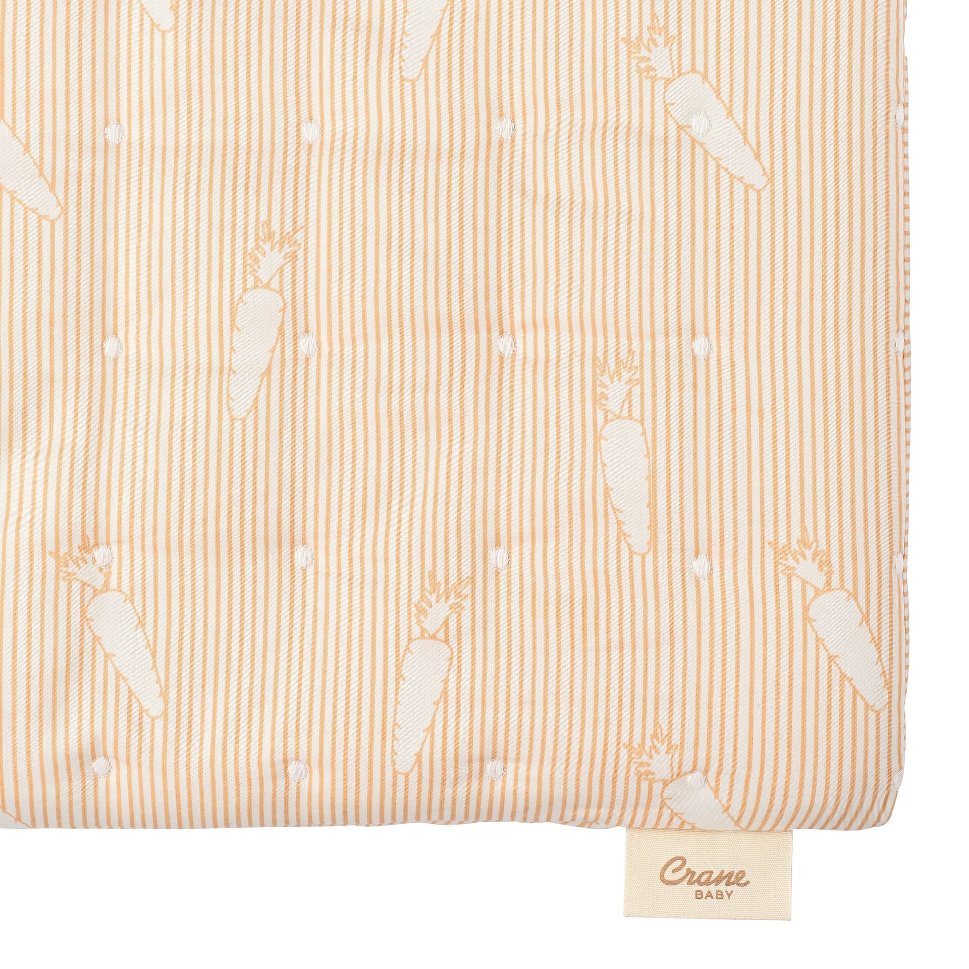 Crane Baby Clementine Carrot Stripe Cotton Quilted Change Pad Cover- Bambi Baby