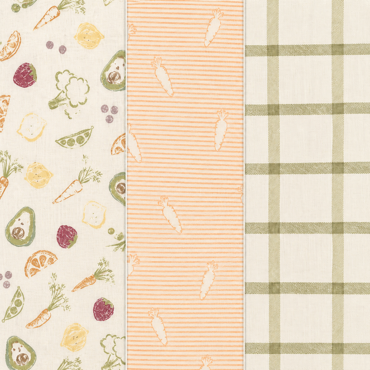 Crane Baby Clementine Fruits & Veggies Hooded Baby Bath Towel & Washcloth Set- Bambi Baby