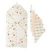 Crane Baby Clementine Fruits & Veggies Hooded Baby Bath Towel & Washcloth Set