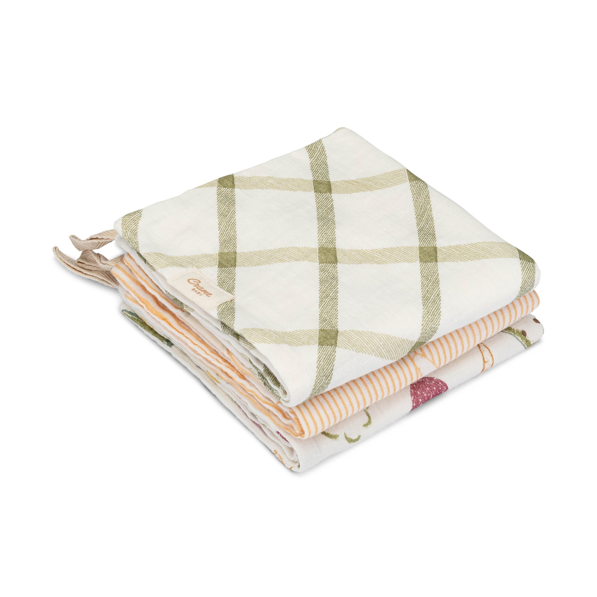 Crane Baby Clementine Fruits & Veggies Hooded Baby Bath Towel & Washcloth Set- Bambi Baby