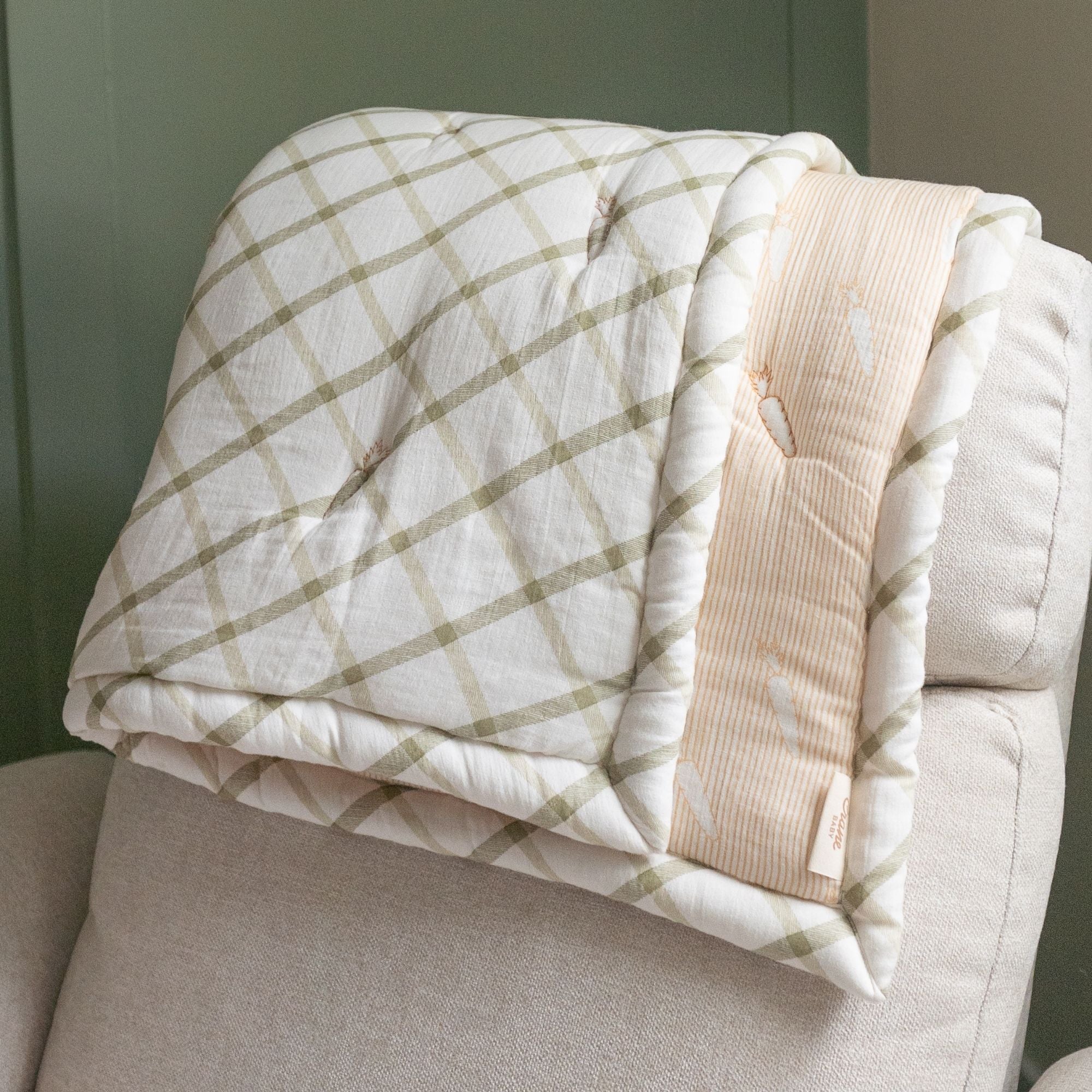 Crane Baby Clementine Fruits & Veggies Cotton Quilted Blanket- Bambi Baby
