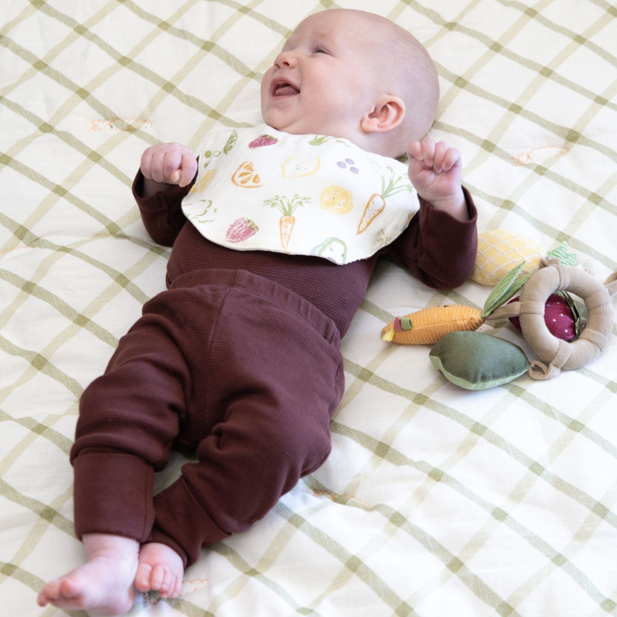 Crane Baby Clementine Fruits & Veggies Cotton Quilted Blanket- Bambi Baby