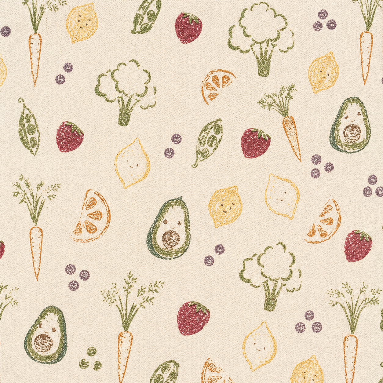 Crane Baby Clementine Fruits & Veggies Canvas Storage Bin- Bambi Baby