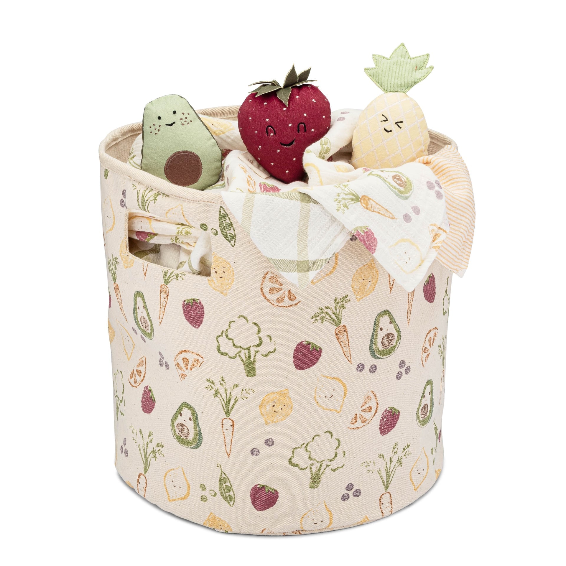 Crane Baby Clementine Fruits & Veggies Canvas Storage Bin- Bambi Baby