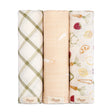 Crane Baby Clementine Cotton Muslin Swaddle Blanket Set - Bambi Baby