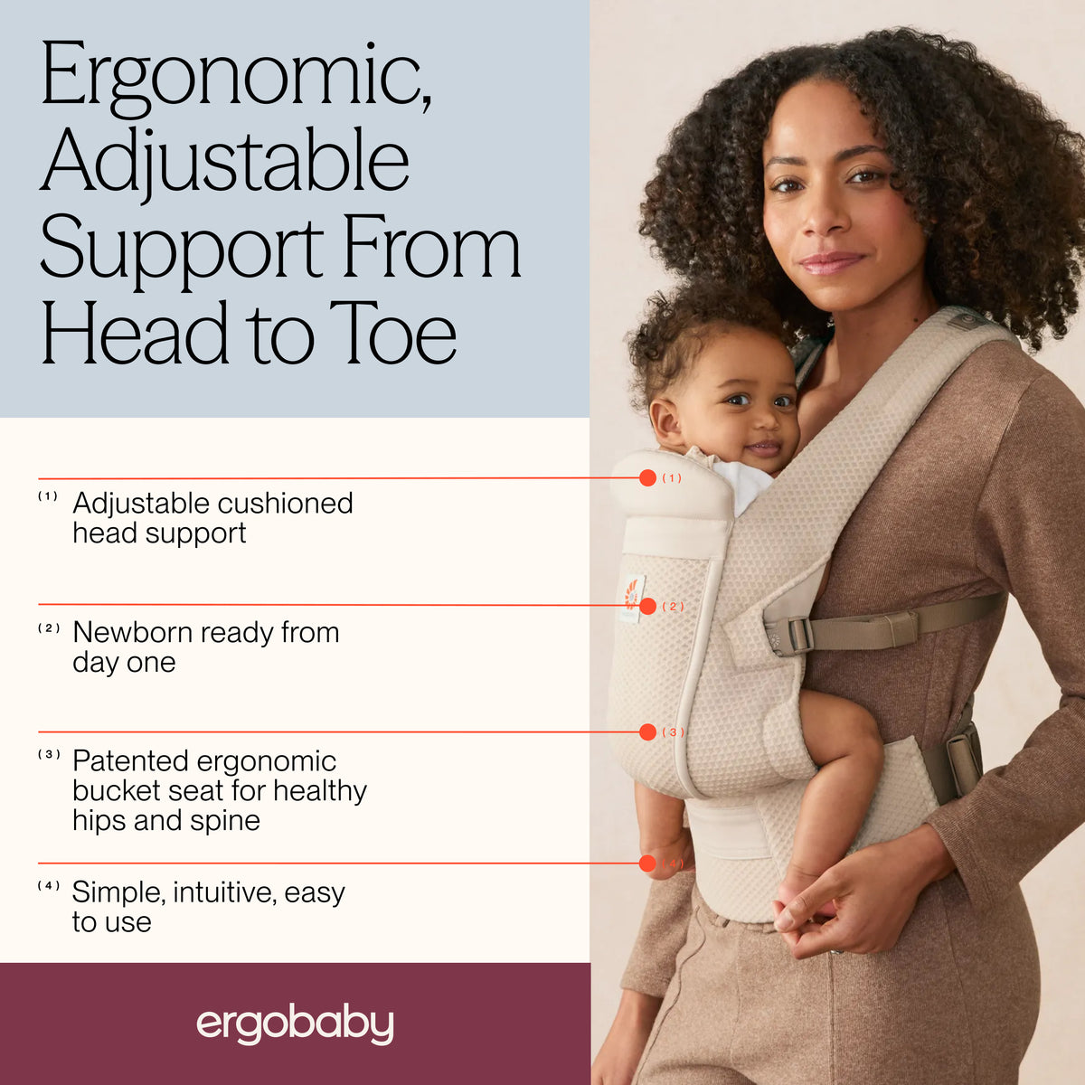 Ergobaby Omni Lite Mesh Baby Carrier- Bambi Baby