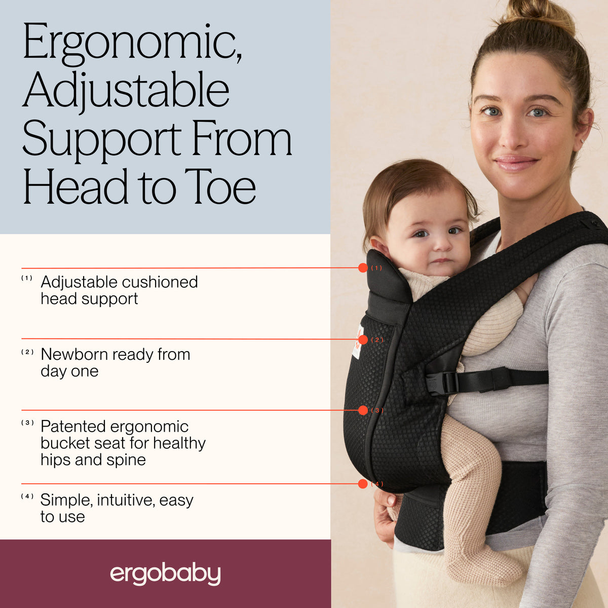 Ergobaby Omni Lite Mesh Baby Carrier- Bambi Baby