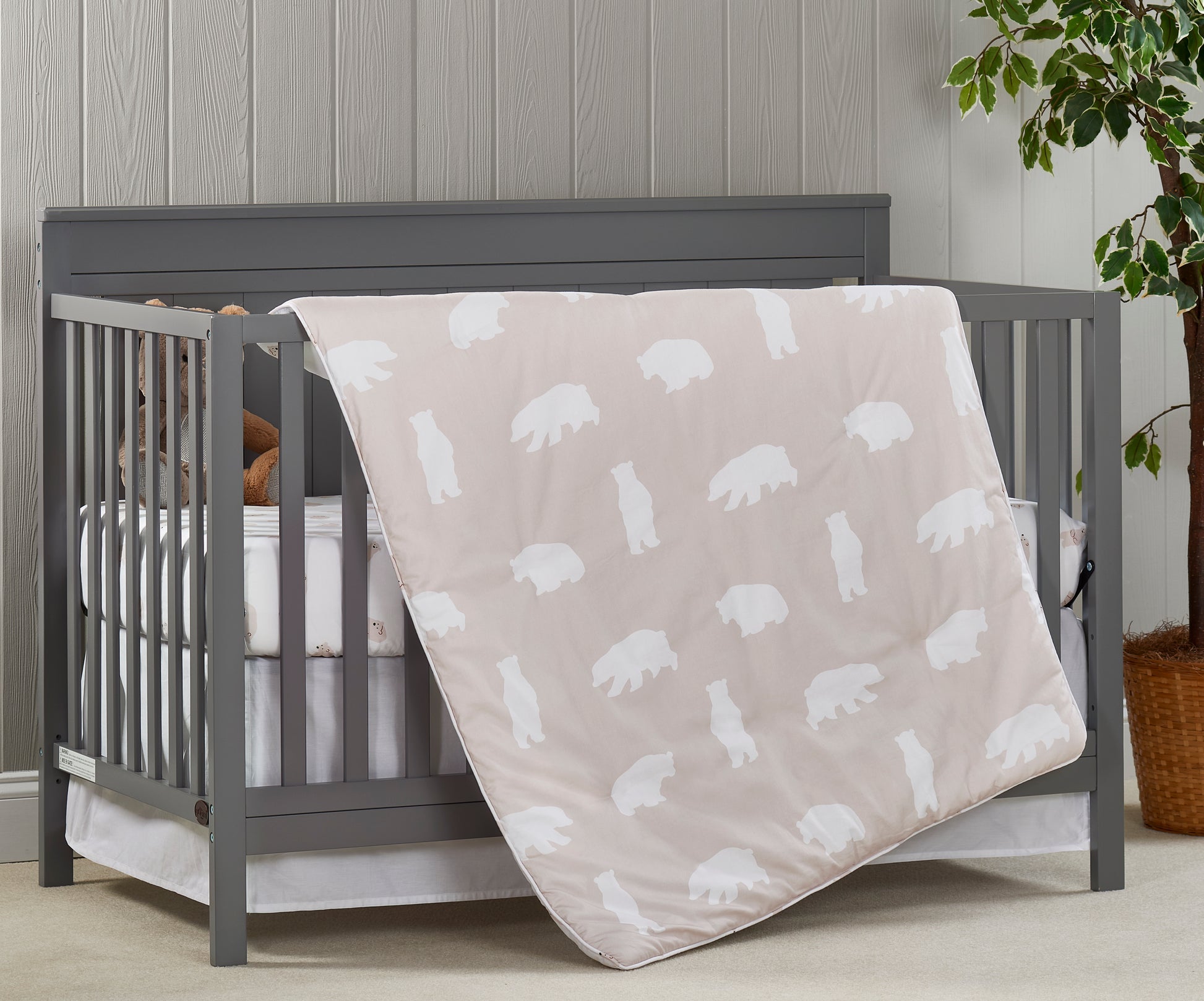 Oxford Baby Beary Cute 3 pc Baby Crib Nursery Bedding Set- Bambi Baby