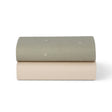 Snuz Bassinet 2 Pack Fitted Sheets - Sage Cross - Bambi Baby