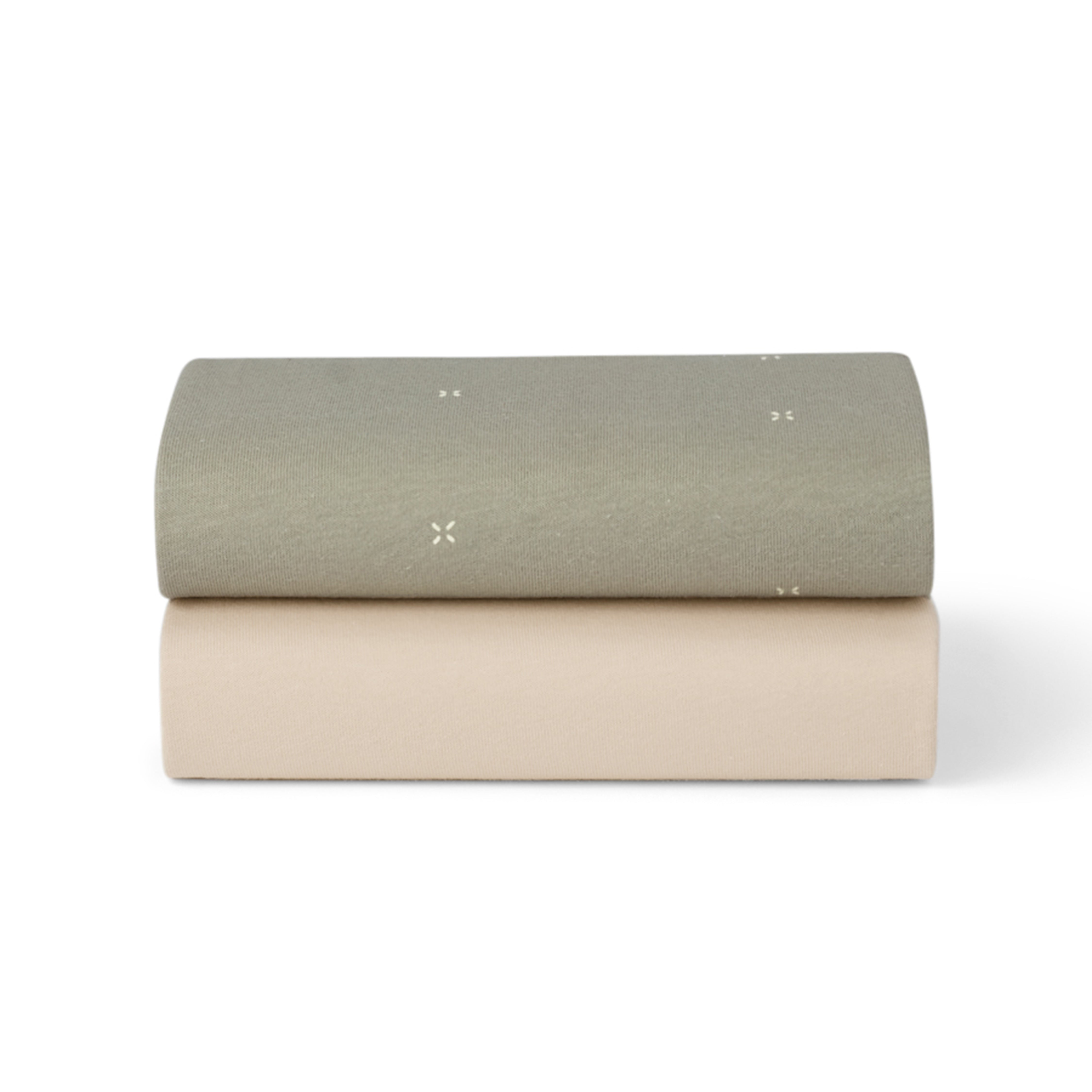 Snuz Bassinet 2 Pack Fitted Sheets - Sage Cross- Bambi Baby