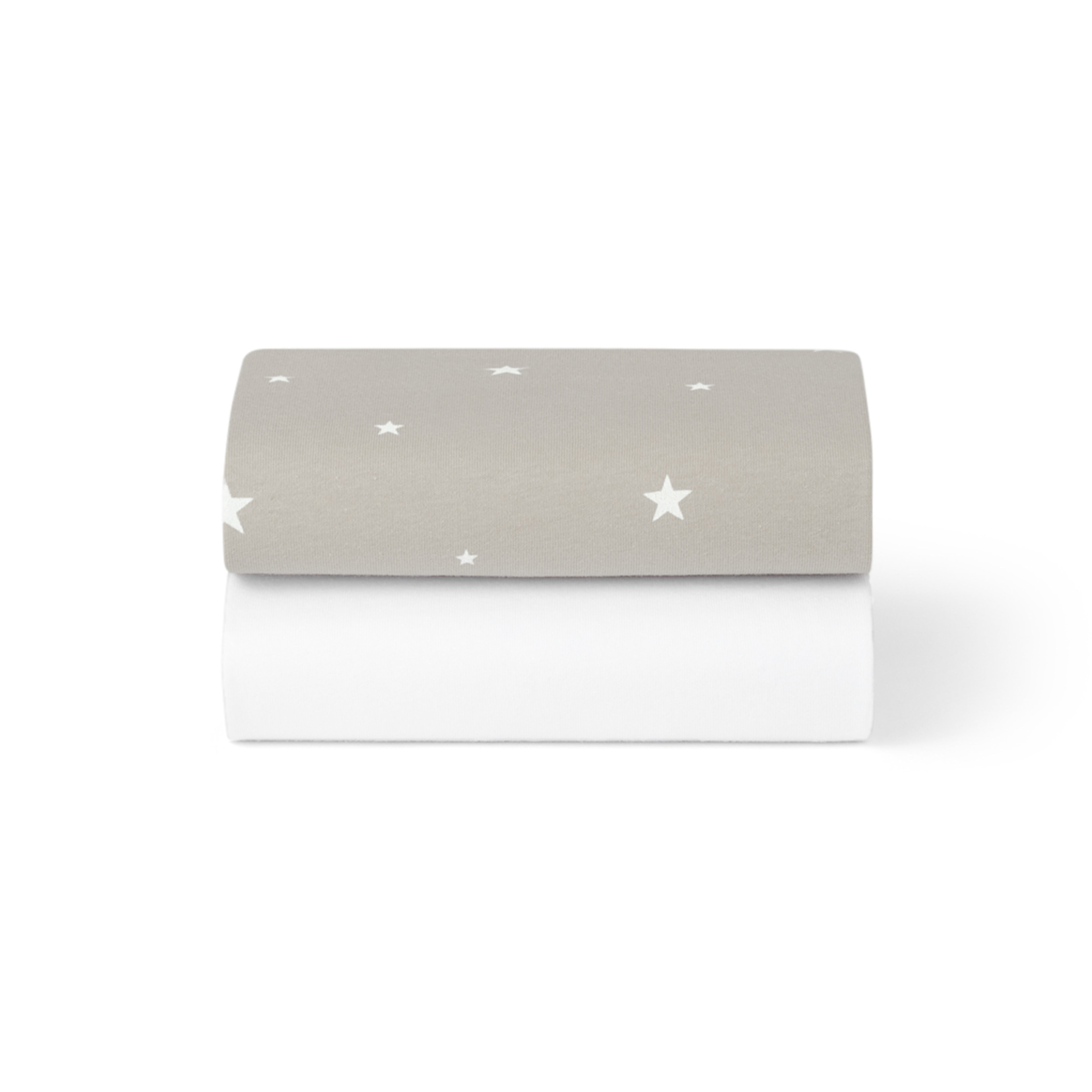 Snuz Bassinet 2 Pack Fitted Sheets - Gray Star- Bambi Baby