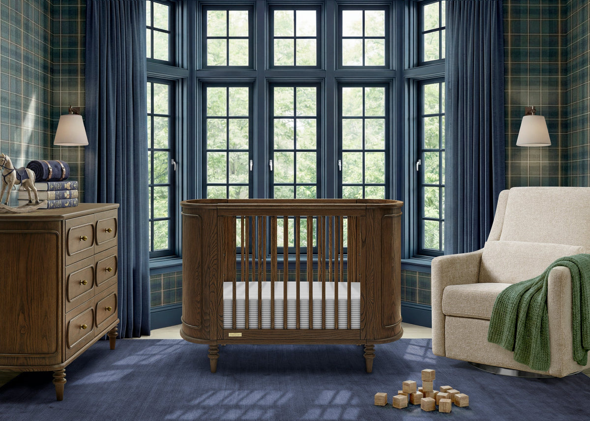 Bellini Provence 4-in-1 Oval Convertible Crib & Breathable Luxury Mattress- Bambi Baby
