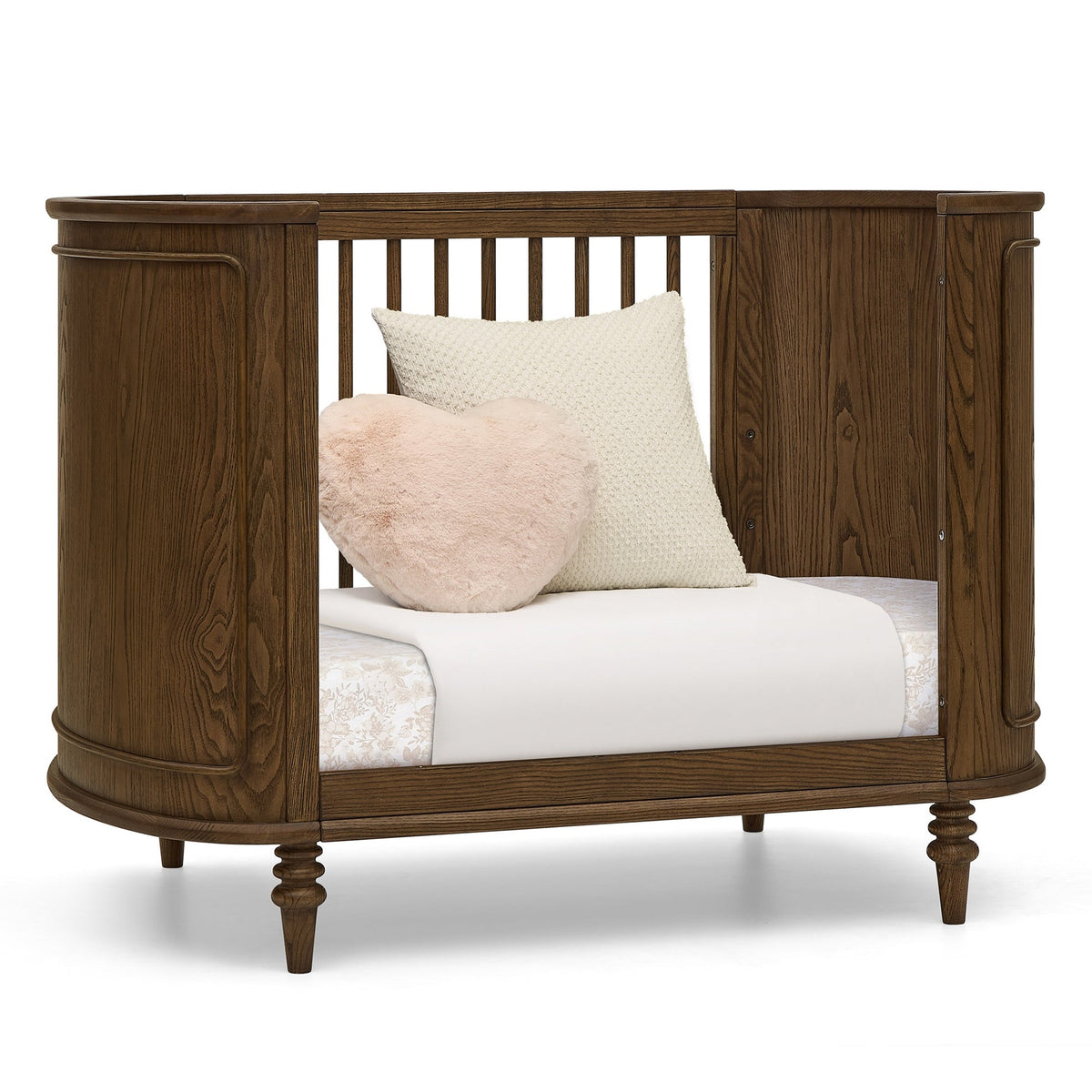 Bellini Provence 4-in-1 Oval Convertible Crib & Breathable Luxury Mattress- Bambi Baby
