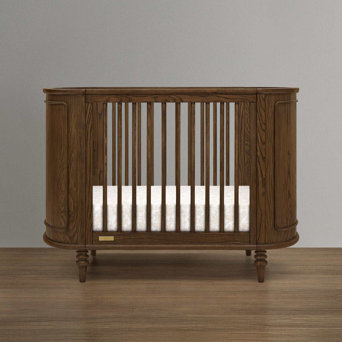 Bellini Provence 4-in-1 Oval Convertible Crib & Breathable Luxury Mattress- Bambi Baby