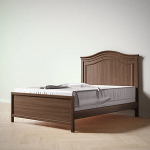 Nocello Walnut Silva Serena Full Bed with Arched Panel Headboard - 3/4 View | Bambi Baby