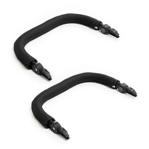 Black Fabric Bumbleride Indie Twin Bumper Bar Set of 2 - Flat Lay | Bambi Baby