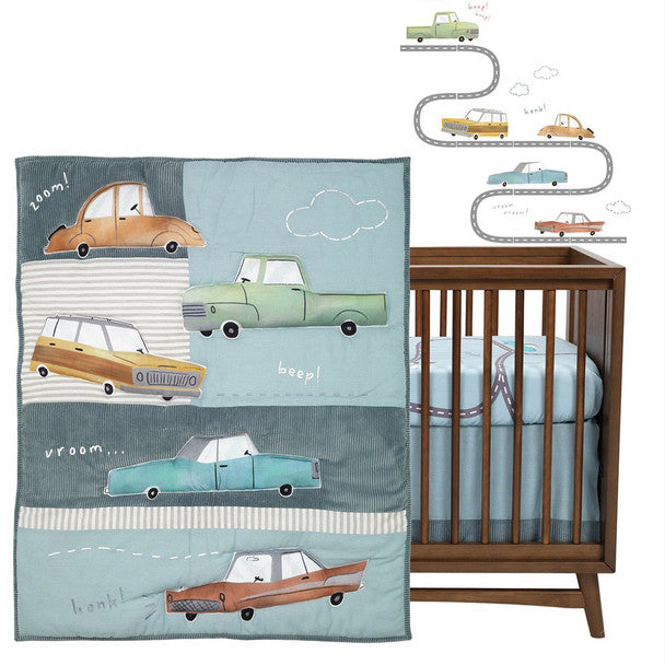 Lambs & Ivy Baby Car Tunes 4-Piece Bedding Set- Bambi Baby