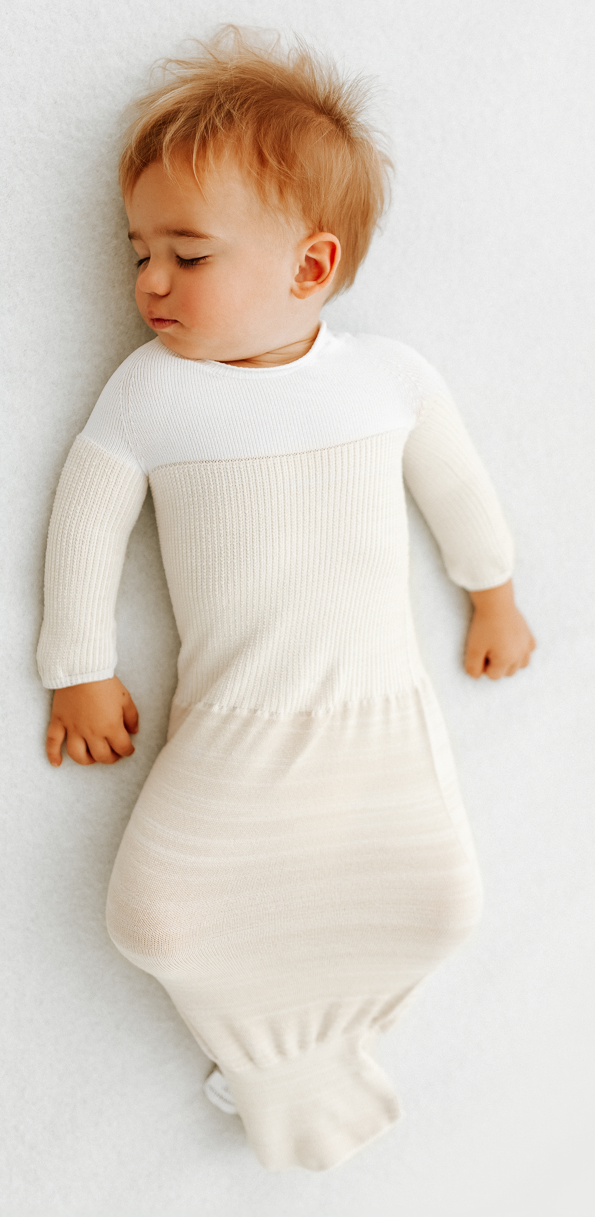 Swaddelini Bamboo Blend Beige Arms Out™ Long Sleeve Sleep Sack- Bambi Baby