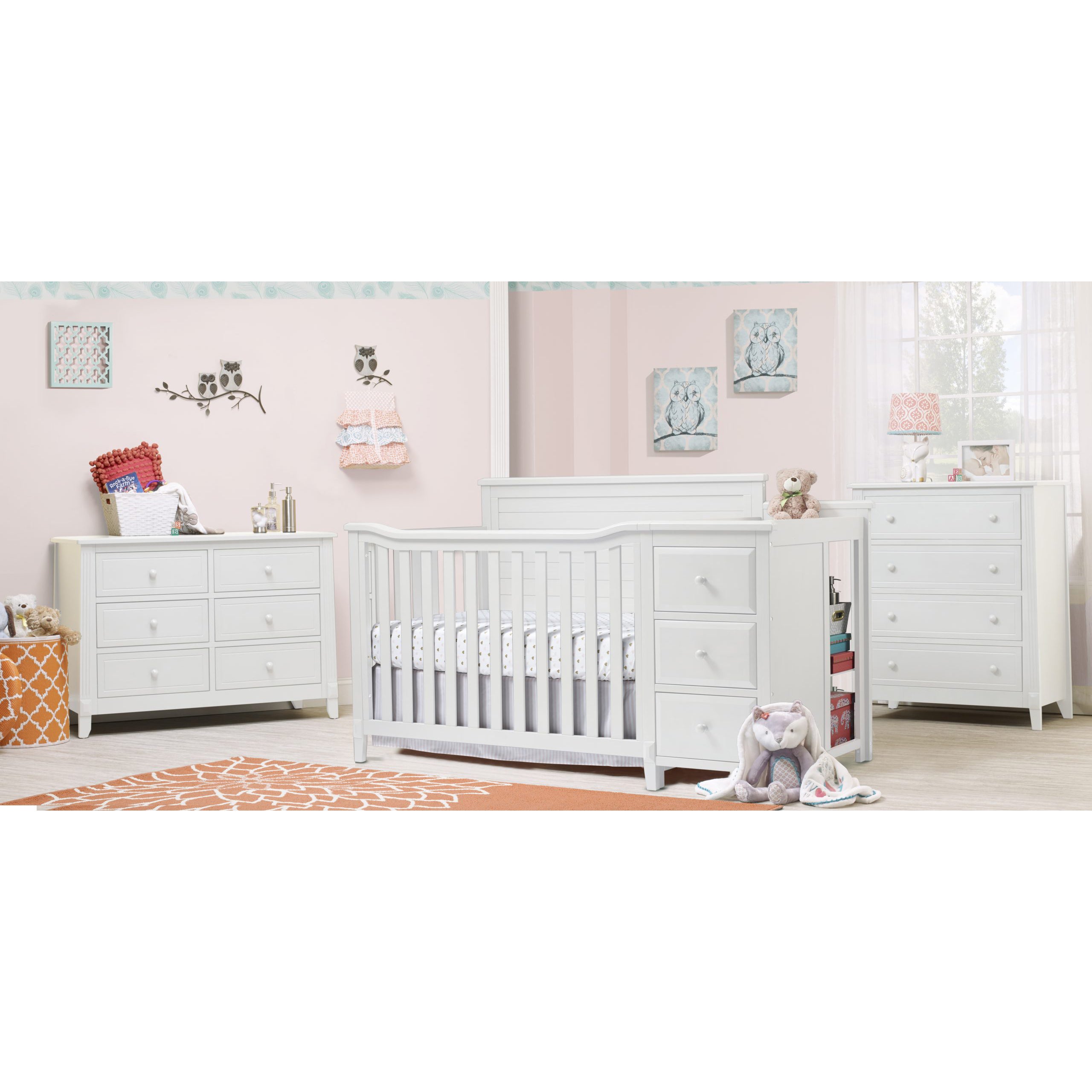 Sorelle Berkley Crib & Changer Panel Crib in White- Bambi Baby